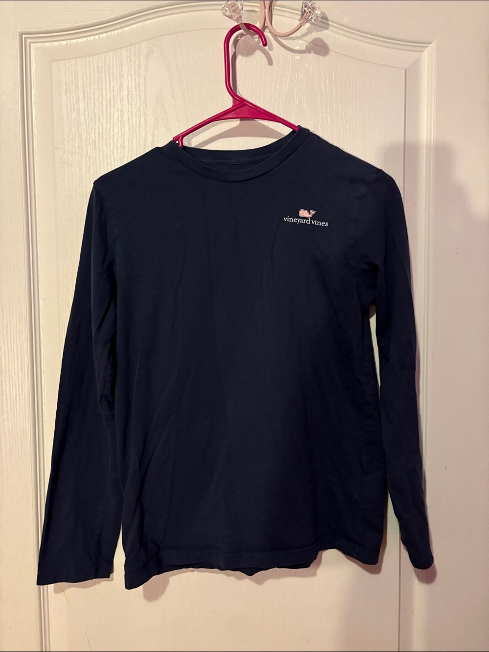 Vineyard Vines Navy Long Sleeve Crew with Whale Logo